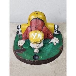 Golfing Doorstop Golf Golfer Character Cast Iron 80s Door Stopper 8" Vintage